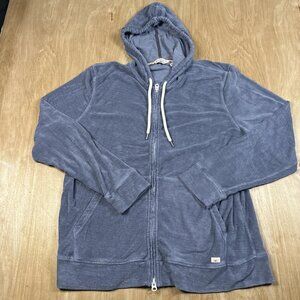 Marine Layer Mens Gray Cabana Towel Terry Long Sleeve Full Zip Hoodie Size XL